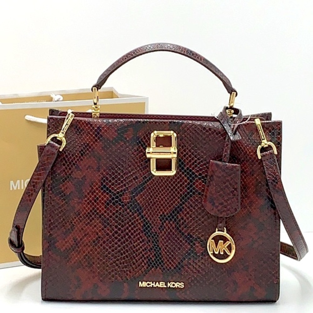 MICHAEL KORS PENELOPE MEDIUM TOP HANDLE SATCHEL MERLOT MULTI COLOR - Picture 2 of 16
